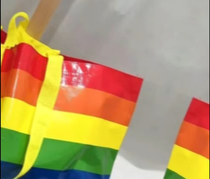 จัดส่งจากประเทศไทย กระเป๋าสายรุ้ง ถุงกระสอบ ใบใหญ่ จัมโบ้ แข็งแรงทนทานใช้งานได้เป็นเวลานาน