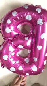 Balon foil huruf dan angka 40cm abjad pink 16 Inch(1PCS)