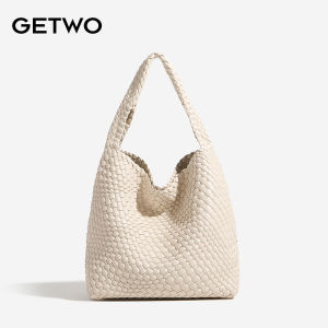 Fran Rabbit | 2026 New Handcrafted Large Capacity Tote Bag Underarm Bag Bucket Bag Mother Bag Leather Weaving Style Urban Simple Pure Color