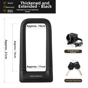 RockBros | Anti-Hydraulic Cut Portable Bicycle U-Lock