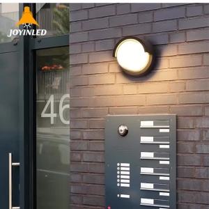 JOYINLED 1 Pack Outdoor Wall Sconces 6 Inch Modern Round LED Light Fixtures 3000K IP65 Waterproof Black Aluminum Porch Lights