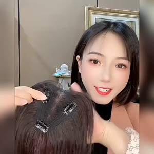 Wig for Women Hand-woven Swiss Net Real Human Hair Top Hairpiece Lightweight Breathable Hairpiece Xuchang Wig