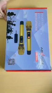 Advance MIC-206 Mic Wireless Dua Mikrofon Batrei dapat di Charger UHF Microphone