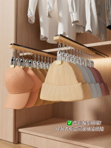 Sliding Track Hat Rack Underwear Socks Storage Organizer No Drilling Wall Mounted Closet Home Storage Solution Universal Hook
