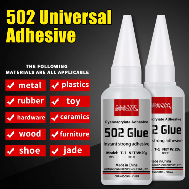 LOOLIFL 502 Mega-Klebstoff 20ml, 3-Sekunden-Schnell-Trocknungsklebstoff, Starke Klebstoffe, Kunststoff, Holzmöbel, Metall, Accessoires Acryl-Werbespray, Home Repair Klebstoff