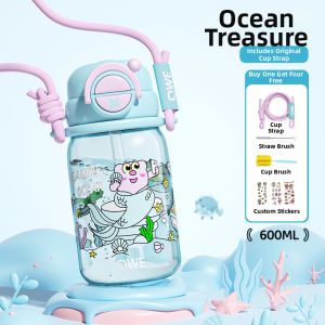 QWE | Dual Drink Kids Water Bottle Large Capacity Portable