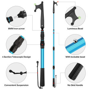 SAN LIKE Boat Hooks for Docking Extension Pole Hook Telescopic Boat Pole with Luminous Bead Lightweight Floating Non-Slip Rubb