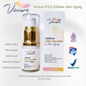 VINCARE SERUM DNA SALMON SERUM PIJAT WAJAH MENGENCANGKAN WAJAH MEMUDARKAN KERUTAN MEMPERBAIKI SKIN BARRIER