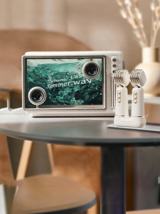 MAOWANGMIAOBO | Cat King Mysterious Broadcast Bluetooth Speaker with Floating Lyrics Karaoke Microphone Gift for Women Birthday Mini Soundbox