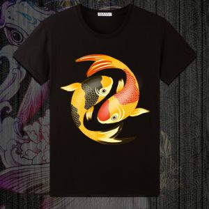 Áo Thun Cotton Nam Mùa Hè Mỏng Rộng Rãi in Hình Cá Tay Ngắn Thường Ngày Thời Trang Mùa Hè Cho Cặp Đôi Áo Thun Cotton Nguyên Chất