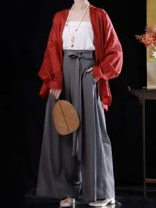 Quần Ống Rộng Phong Cách Trung Hoa Có Túi Áo Sơ Mi Dài Tay Thường Ngày Quần Dài Quần Áo Làm Việc Quần Dài Cho Nữ Quần Dài Mùa Thu