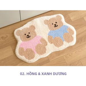Thảm Trải Sàn Hình Gấu Hoạt Hình Thảm Mềm Trong Nhà Cho Phòng Khách Sofa Bàn Cà Phê Đầu Giường - Trang Trí Nhà Cửa Polyester Chống Thấm Nước
