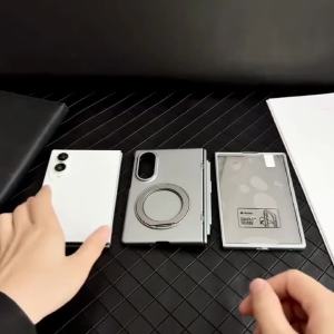 szhaiyu | For Samsung Galaxy Z Fold 8 Ultra 7 6 5 4 Matte Frosted 360 Ring Holder Hinge Case With Pen Slot Hinge Glass Protector Film Case