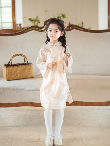 New Chinese Style Spring Skirt for Girls Childrens Cheongsam Traditional Hanfu High End Childrens Clothing Qipao Toddler Girls