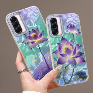 Purple Gradient Lotus Print Case for Samsung Galaxy A16 A26 A36 A56 A25 A35 A55 A14 A34 A54 S21 S22 S23 S24 S25 Plus FE Ultra