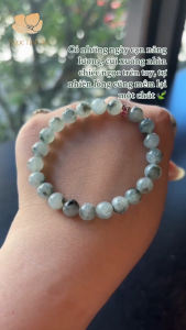 [Type A] Vòng Tay Ngọc Phỉ Thúy Tự Nhiên - Chuỗi Nếp Băng Hoa Bay Lục Đậm hạt 7.8li - Kèm Kiểm Định