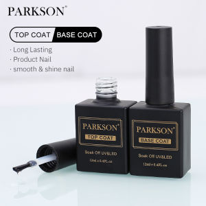 Parkson 12ml TPO FREE HEMA FREE  Long Wear Diamond Nowipe Top Coat Peel Off Base Coat Soak Off UV LED Gel Polish Nail Manicure