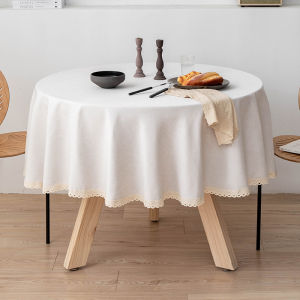 Waterproof Oil-resistant Wash-free round Tablecloth Nordic Pure Color Luxury Home Use Table Mat for round Table