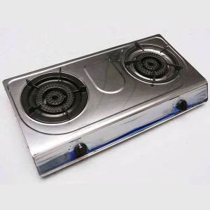 Heavy Duty Double Burner LPG Wok Burner Gas Stove Commercial Stainless LPG Gas Stove Double Burner Automatic Ignition