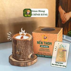 Nến Thơm Gỗ Nhãn - Tim Gỗ Sáp Thơm Tư Nhiên Tái Sử Dụng Thành Chậu Cây (Tặng kèm charm trang trí)