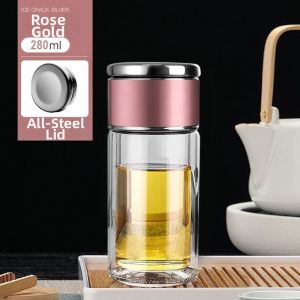 YUYOU | Double Layer Stainless Glass Premium Tea Cup
