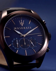 [2 Years Warranty] Maserati TRAGUARDO Brown Chronograph 45mm Mens Watch R8871612008 with Luminous Hands