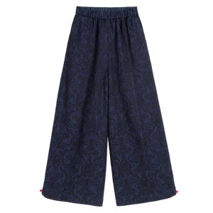 Warm Cotton Wide Leg Pants Womens Straight Cut Trousers New Chinese Style Autumn Winter Casual Comfortable Natural Waist