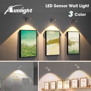 Aunlight LED Motion Sensor Lights Rechargeable Night Lights Wireless USB LED Wall Lamp for Kitchen Bedroom Mural Living