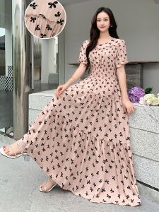 Attractive Floral Print Cotton Dress for Beach and Vacation