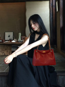 Red Niacsin Chain Tot Bag Womens New-style Casual Fashion Shoulder Crossbody Handbag Wedding Bridal Bag Elegant Luxury