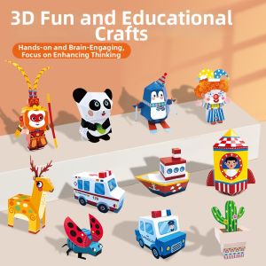 XIAOSHUGUOGUO | Educational Quiet Book for 3-6 Year Olds DIY No-cutting 3D Stereoscopic Paper Folding Set