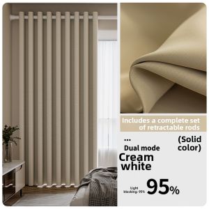 Bedroom blackout curtains no-drill installation comes with a complete set of telescopic rods new model partition sunshade for bay windows