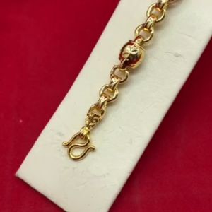 สร้อยข้อมือทองลายห่วงกลมคั่นโอ่ง 7 นิ้ว งานสวย ชุบทอง ใส่แทนของจริงได้ ข้อมือแฟชั่น ใส่ได้ทุกโอกาส พร้อมส่ง