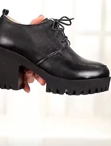 【COD】 New Wedge Heel Thick Heel Shoes Black All-match Professional Work Casual Womens Shoes