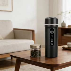 New Car Heating Cup Black Minimalist & Stain‑Resistant Universal 12V/24V 316 Stainless Steel Liner Leak-Proof When Upside Down