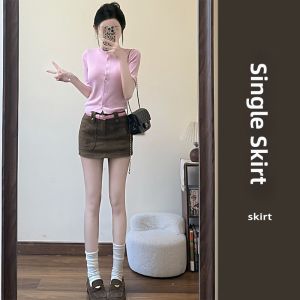 YUEZHONGWEI | Dopamine Style Pink Mid-sleeve Knitwear Set