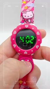 (K117) Jam Tangan Digi / Digital Hello Kitty Casual Cute Cartoon Kids Watch