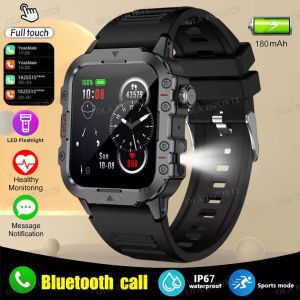 2026 New Military Smart Watch Men IP67 3ATM Outdoor Sports Fitness Tracker Health Monitoring 1.44Inch BT Call Smartwatch Ht22