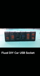 ช่องเสียบสายชาร์จรถ PD3.0และ QC3.0พอร์ตคู่ C กันน้ำพร้อมไฟ LED 54W ชาร์จเร็ว12V/24V สำหรับอะแดปเตอร์ Moto