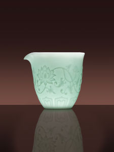 JINGDEZHEN | Tách Trà Phong Cảnh Phong Cách Trung Quốc Màu Xanh Lam Sứ Nổi