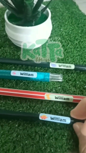 Label Nama Custom Super Mini Waterproof || Sticker Nama Anak Tahan Air Custom