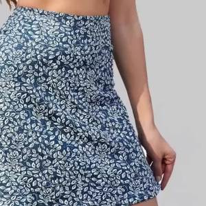 Women Summer Skort with Small Slender Leaf Printed High Waist Skort for Gym Yoga Running and Cycling Training Skort with Pockets