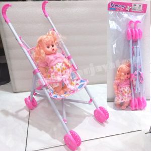 Mainan Boneka Stroller Mainan Anak Perempuan Troli Boneka Set no T55-14