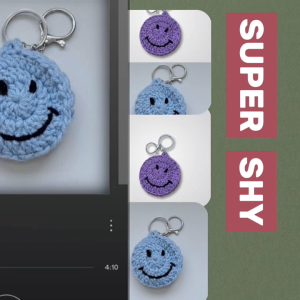 Móc Khóa Handmade Bằng Len Móc Hình Mặt Cười Smile Dễ Thương Nhiều Màu Phụ Kiện Túi Xách