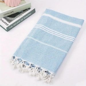 1pc Turkish Cotton Beach Towel Oversized And Sand Free Quick DryTowel Beach Blanket For Bathing Swimming 39*71 In BathroomA