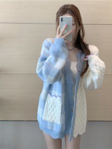 Sweet Celebrity Inspired Early Autumn Sweater Cardigan Womens Loose Design Knitwear Anti-Aging Fashion Korean Style Long Sleeve