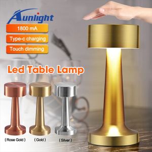 Aunlight LED Table Lamp Touch Sensor Wireless Night Lamp USB Rechargeable Desk Lamp LED Bar Table Lamp Adjust Brightness Wireless Bedside Lamp Night Light Dining Hotel Cafe Bar Room Decoration