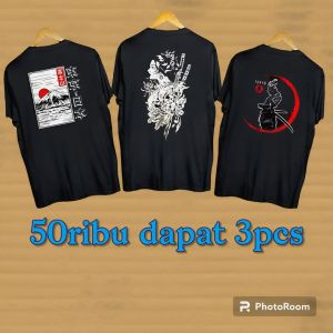 kaos motif samurai 50ribu dpt 3pcs