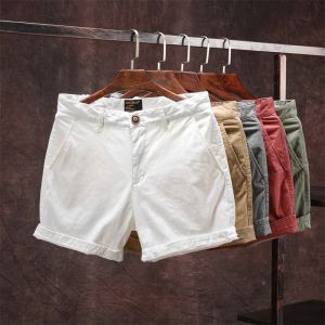 Retro American Workwear Shorts Mens Summer Wear Resistant Dirt Easy to Wear Fourths Pants Youth Fashion Straight Leg Shorts