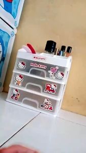 Laci Mini Penyimpanan Unik: Laci Kosmetik 3 Susun & Organizer Box Makeup